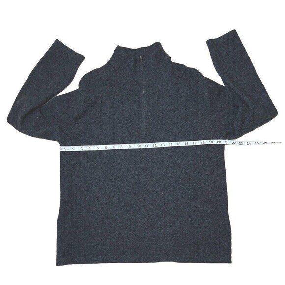 Banana Republic Men’s Gray‎ 1/2 Zip Pullover Mock Neck Merino Wool Sweater XL - Picture 3 of 6